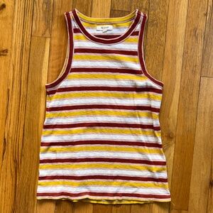 Madwell red and yellow striped tank top